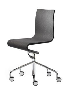Work Chair Seesaw Chrome plated, with gas spring|Without armrests|Black ash with anthracite felt