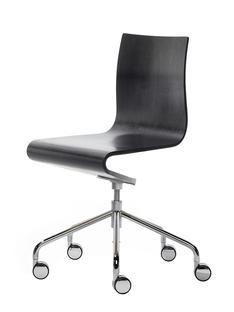 Work Chair Seesaw Chrome plated, with spindel|Without armrests|Black ash