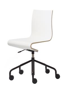 Work Chair Seesaw Black, with gas spring|Without armrests|Natural beech/White laminated melamine