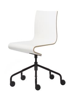 Work Chair Seesaw Black, with spindle|Without armrests|Natural beech/White laminated melamine