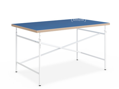 Children's Table Eiermann 120 x 70 cm|Linoleum midnight blue (Forbo 4181) with oak edges|White