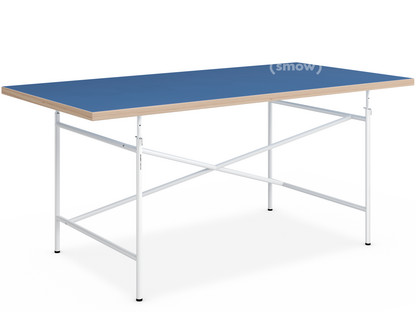 Children's Table Eiermann 150 x 75 cm|Linoleum midnight blue (Forbo 4181) with oak edges|White