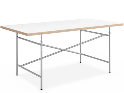 Children's Table Eiermann 150 x 75 cm|Melamine white with oak edges|Silver