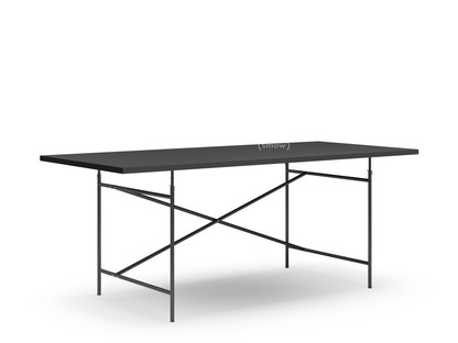 Eiermann Table Linoleum black with black edge (Forbo 4023)|200 x 90 cm|Black|Vertical,  offset (Eiermann 2)|135 x 78 cm