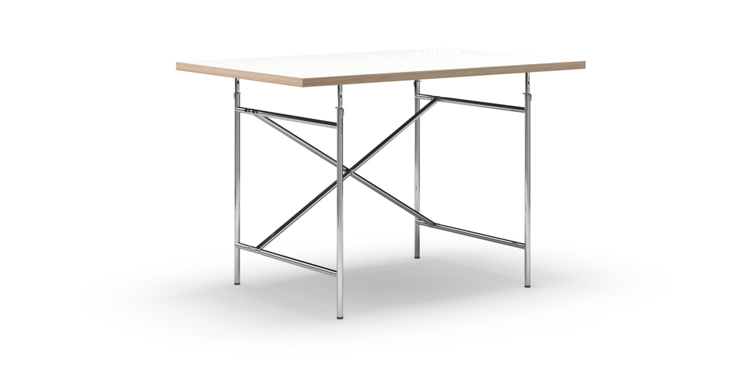 Richard Lampert Eiermann Table White Melamine With Oak Edge 120 X 80 Cm Chrome Vertical Offset Eiermann 2 80 X 66 Cm By Egon Eiermann Designer Furniture By Smow Com
