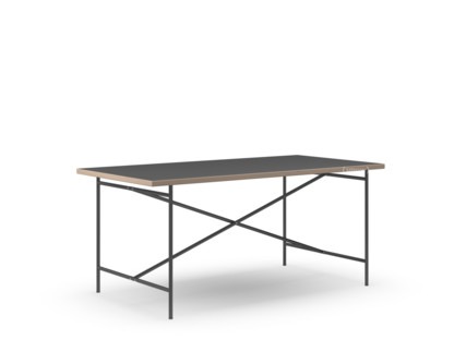 Eiermann 2 Dining Table Linoleum black (Forbo 4023) with oak edge|160 x 83 cm|Black