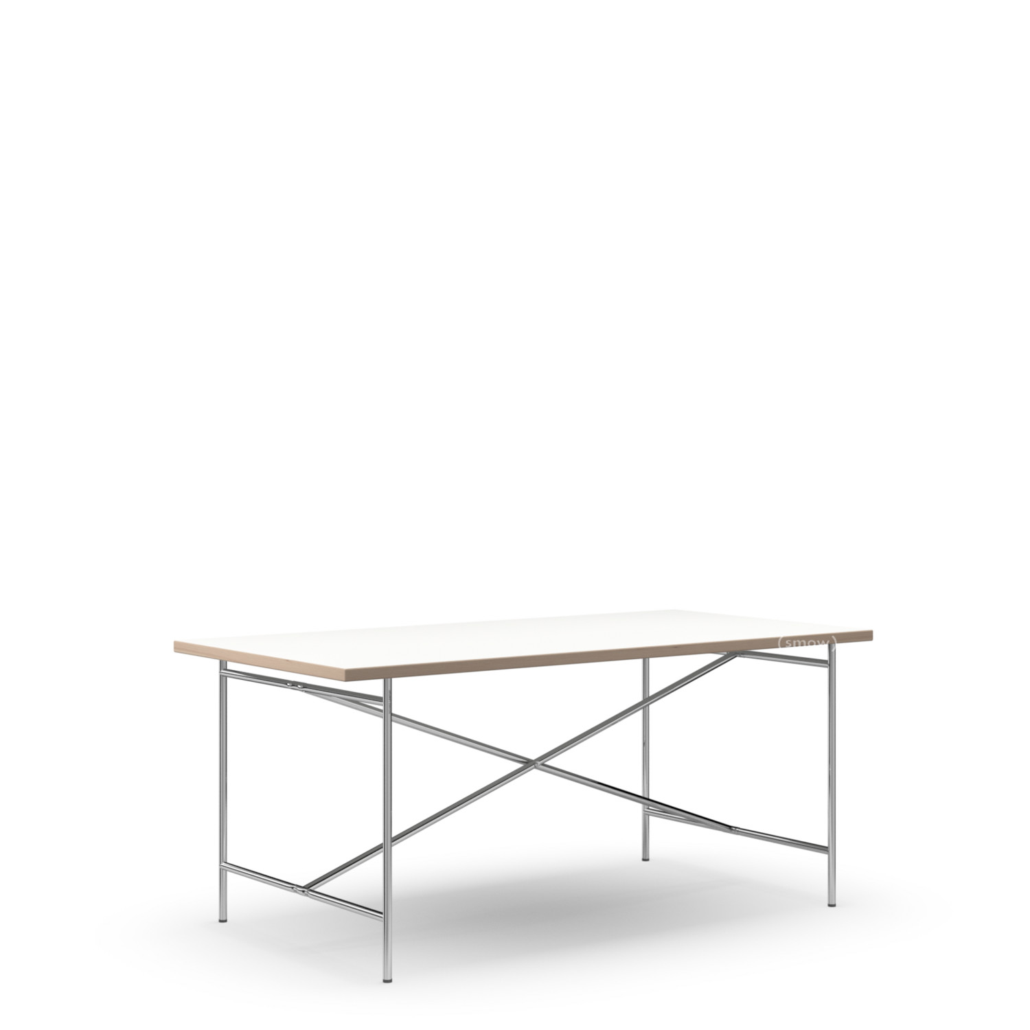 Richard Lampert Eiermann 2 Dining Table White Melamine With Oak Edge 160 X 83 Cm Chrome By Richard Lampert 2013 Designer Furniture By Smow Com