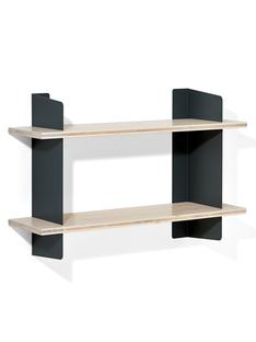 Wall Shelf Atelier 3-layer fir/spruce veneer with white-pigmented lacquer|Black|Version 2|100 cm
