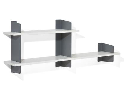 Wall Shelf Atelier MDF melamine white|Basalt grey|Version 3|1x 100 + 1x 160 cm