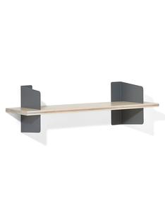 Wall Shelf Atelier 3-layer fir/spruce veneer with white-pigmented lacquer|Basalt grey|Version 1|100 cm