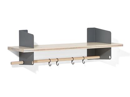 Wardrobe / Kitchen Shelf Atelier 3-layer fir/spruce veneer with white-pigmented lacquer|Basalt grey