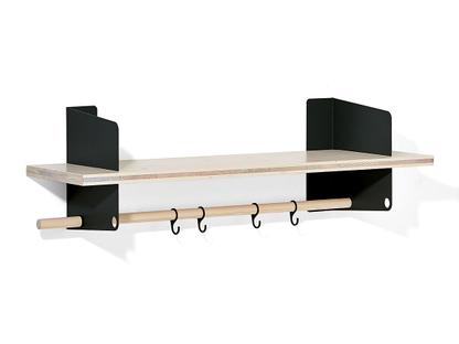 Wardrobe / Kitchen Shelf Atelier 3-layer fir/spruce veneer with white-pigmented lacquer|Black