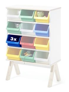 Set of 3 Plastic Boxes for Famille Garage (Small) Blue