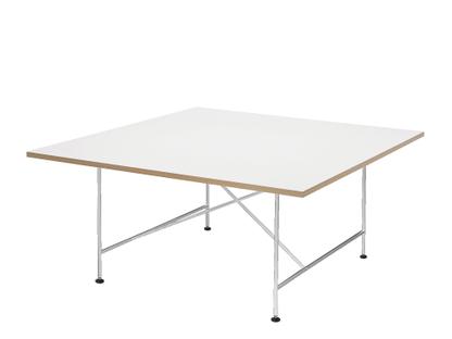 Eiermann 1 Conference Table White melamine with oak edge|Chrome|With leveling feet (H 74-76cm)