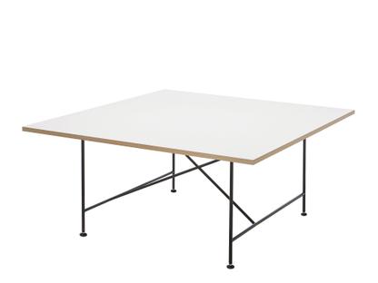 Eiermann 1 Conference Table White melamine with oak edge|Black|With leveling feet (H 74-76cm)