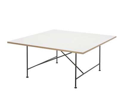 Eiermann 1 Conference Table White melamine with oak edge|Black|With leveling feet (H 74-76cm)