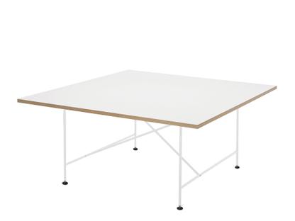 Eiermann 1 Conference Table White melamine with oak edge|White|With leveling feet (H 74-76cm)