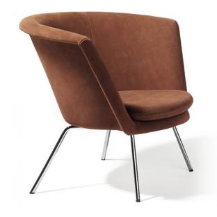 H57 Armchair Chrome-plated|Suede leather|Brown