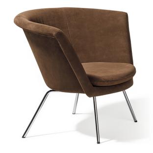 H57 Armchair Chrome-plated|Suede leather|Mocca