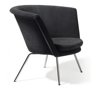 H57 Armchair Chrome-plated|Suede leather|Black