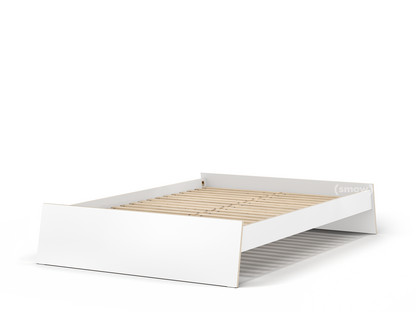 Stockholm Bed 140 x 200 cm|White|Without headboard|With slatted frame