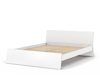 Stockholm Bed 160 x 200 cm|White|With headboard|With slatted frame