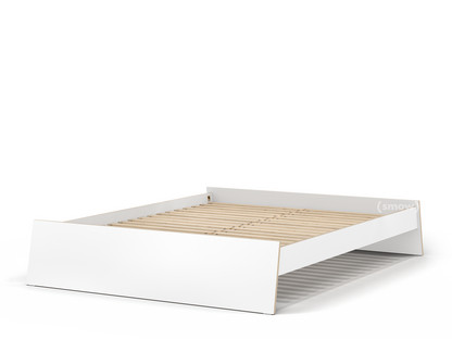 Stockholm Bed 160 x 200 cm|White|Without headboard|With slatted frame