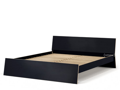 Stockholm Bed 180 x 200 cm|Black-brown|With headboard|With slatted frame