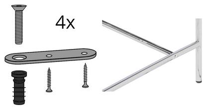 Fastening lug for Eiermann 3 Trestle - Set of 4 Stainless steel