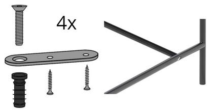 Fastening lug for Eiermann 3 Trestle - Set of 4 Black