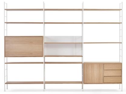 DHS10 Hirche Living Room Shelf White-Oak