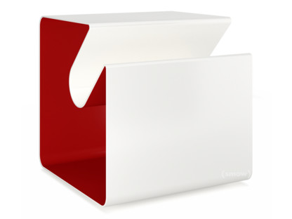 V44 Side Table Pure white (RAL 9010) - Ruby red (RAL 3003)|Glides