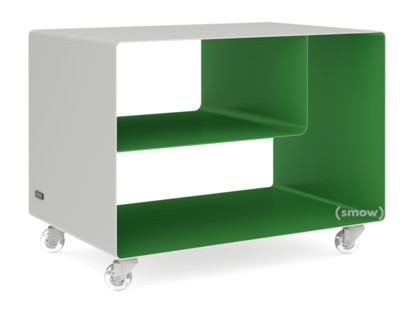 Trolley R 106N Bicoloured|Pure white (RAL 9010) - May green (RAL 6017)|Transparent castors