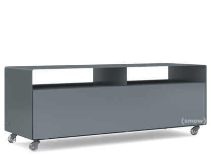 TV Lowboard R 109N Self-coloured|Basalt grey (RAL 7012)|Transparent castors