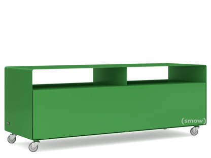 TV Lowboard R 109N Self-coloured|May green (RAL 6017)|Industrial castors