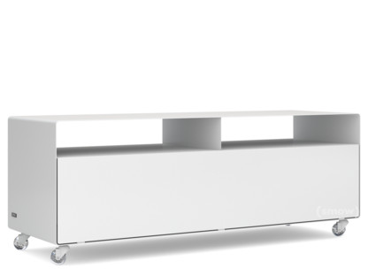 TV Lowboard R 109N Self-coloured|Signal white (RAL 9003)|Transparent castors