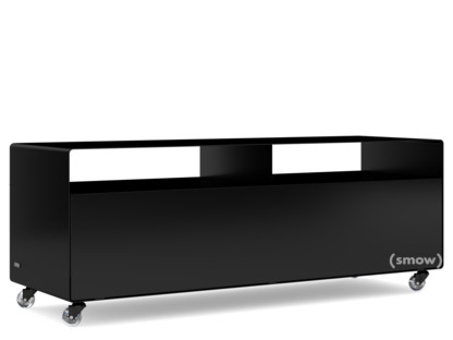 TV Lowboard R 109N Self-coloured|Deep black (RAL 9005)|Transparent castors