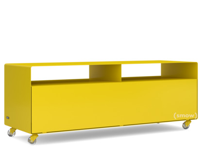 TV Lowboard R 109N Self-coloured|Traffic yellow (RAL 1023)|Transparent castors