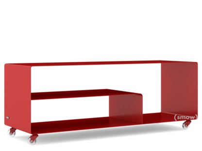 Sideboard R 111N Self-coloured|Ruby red (RAL 3003)|Transparent castors
