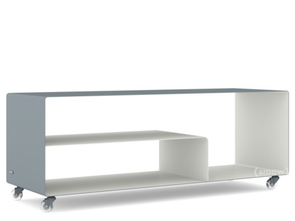 Sideboard R 111N Bicoloured|Basalt grey (RAL 7012) - Pure white (RAL 9010)|Transparent castors