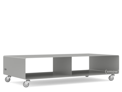 TV Lowboard R 200N Self-coloured|Aluminium white (RAL 9006)|Industrial castors
