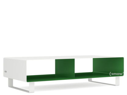 TV Lowboard R 200N Bicoloured|Pure white (RAL 9010) - May green (RAL 6017)|Sledge base lacquered in same colour as unit exterior