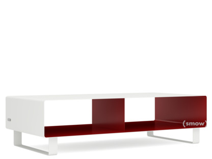 TV Lowboard R 200N Bicoloured|Pure white (RAL 9010) - Ruby red (RAL 3003)|Sledge base lacquered in same colour as unit exterior