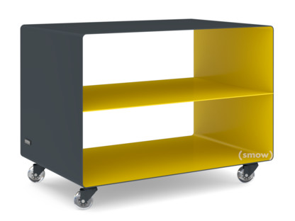 Trolley R 103N Bicoloured|Anthracite grey (RAL 7016) - Traffic yellow (RAL 1023)|Transparent castors