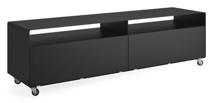 TV Sideboard R 110 Self-coloured|Deep black (RAL 9005)|Industrial castors