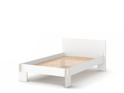 Siebenschläfer 120 x 200 cm|With headboard|White|With rollable slatted base