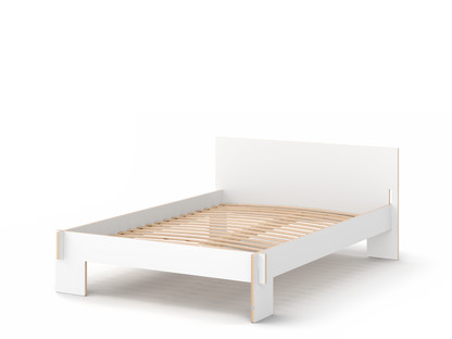 Siebenschläfer 140 x 200 cm|With headboard|White|With rollable slatted base