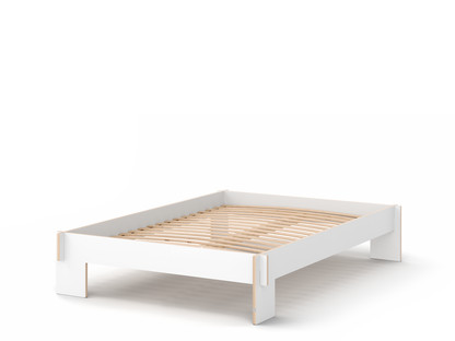 Siebenschläfer 140 x 200 cm|Without headboard|White|With rollable slatted base