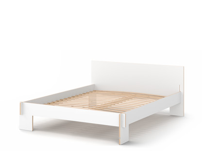 Siebenschläfer 160 x 200 cm|With headboard|White|With rollable slatted base