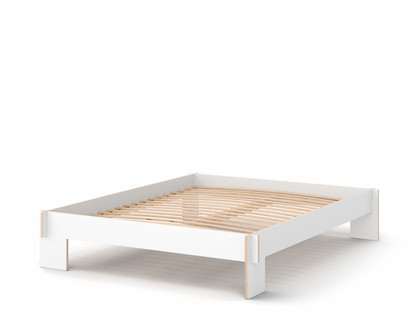 Siebenschläfer 160 x 200 cm|Without headboard|White|With rollable slatted base